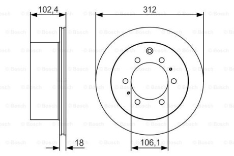 Гальмівний диск - (4243160201, 4243160270, 4243160200) BOSCH 0 986 479 R57