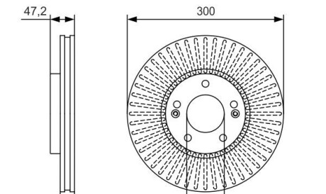 Тормозной диск - (517123K160, 517120Z000, 517122Y000) BOSCH 0 986 479 S14