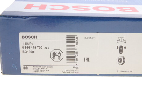 Фото 7 - Гальмівний диск BOSCH 0 986 479 T02 (0986479T02)