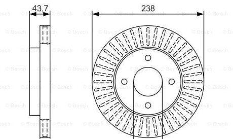 Диск гальмівний - (40206CT40A, 40206AX000) BOSCH 0986479T42