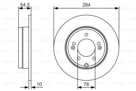 Диск гальмiвний заднiй - (584113K150, 584113K100) BOSCH 0 986 479 T49