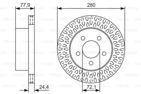 Тормозной диск - (5016434AA, 5O16434AA, 52008440AB) BOSCH 0 986 479 U00