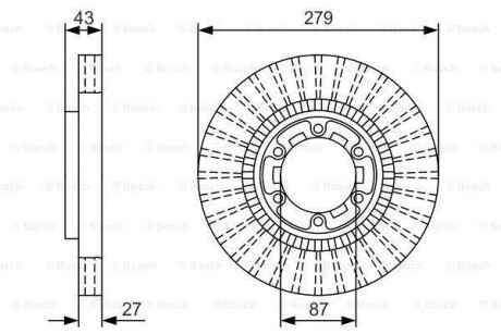 Диск гальмiвний переднiй - (51712H1000) BOSCH 0986479U06