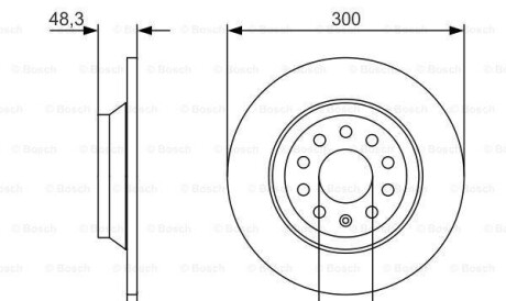 Диск тормозной VW GOLF VII 12- задний D=300мм. - BOSCH 0986479V01