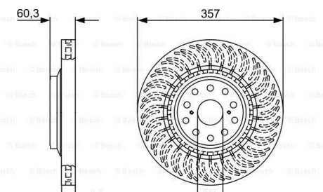 Диск гальм. передн. прав. LEXUS LS 06- - BOSCH 0986479V64