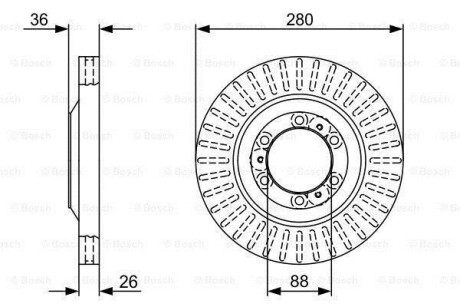 Диск гальм. передн. OPEL FRONTERA 92- - (3103102K00, 569051, 569050) BOSCH 0986479V88