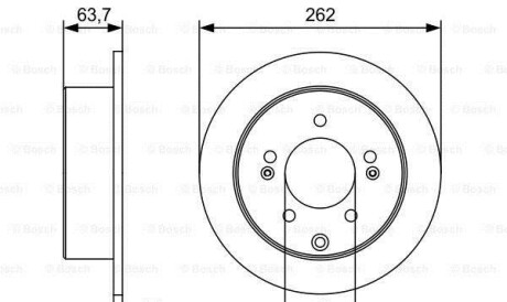 Гальмівний диск HYUNDAI/KIA K3/Soul/Yue Dong/i30/Elantra R 1,6-2,0 08>> - BOSCH 0986479W12