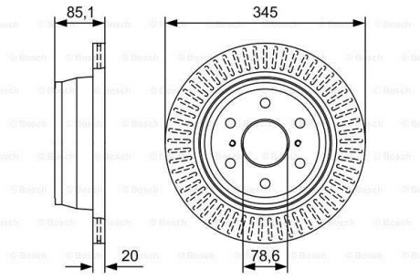 Диск гальм. задн. CADILAC ESCALLADE 06- - BOSCH 0986479W32