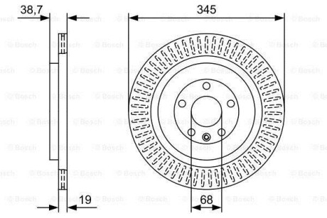 Диск тормозной - (dg1z2c026a) BOSCH 0986479W54 (фото 1)