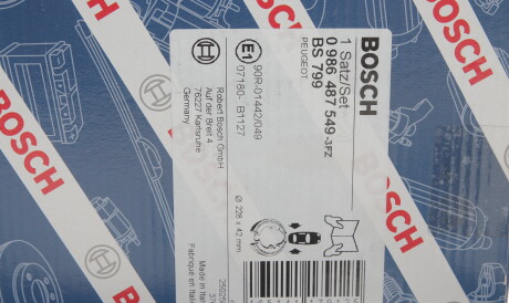 Фото 3 - Тормозные колодки BOSCH 0 986 487 549 (0986487549)