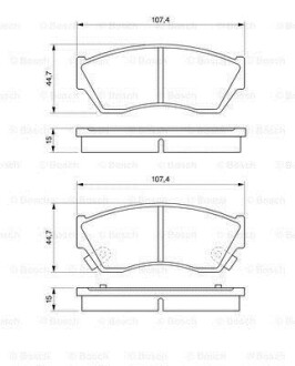 Колодки гальмівні (передні) Suzuki Swift 89-05 - (5520057K10, 5581057K00, 5581057K01) BOSCH 0 986 493 340