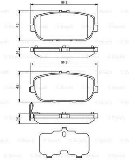 Комплект тормозных колодок, дисковый тормоз - (nfy72446z, nfy72643z, nfy72648z) BOSCH 0 986 494 190