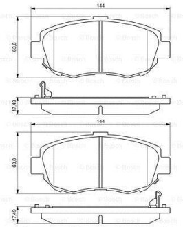 Колодки гальмівні (передні) Toyota Supra 93-02/Lexus IS 99-05 - (0446550040, 0446522312, 0446514080) BOSCH 0 986 494 211