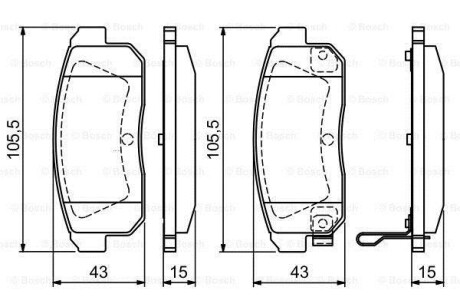 Комплект тормозных колодок, дисковый тормоз - BOSCH 0 986 494 223