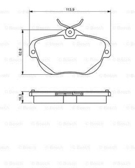 Комплект тормозных колодок, дисковый тормоз - (425329, 1617277480, E172320) BOSCH 0 986 494 243