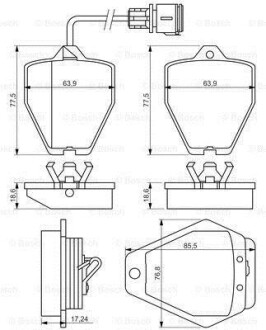 Комплект тормозных колодок, дисковый тормоз - BOSCH 0 986 494 436