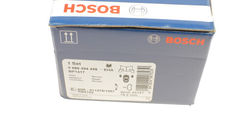 Фото 8 - Гальмівні колодки BOSCH 0 986 494 498 (0986494498)