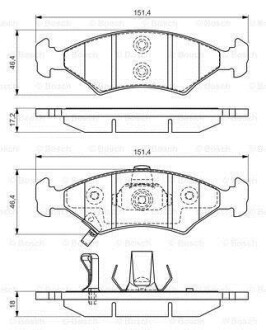 Комплект тормозных колодок - (k0Y23323ZBR, K0Y23323Z, 0K2A23323ZB) BOSCH 0 986 494 547