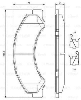 Klocki ham./prz/ - (8971686330, 8973211020, 8973292660) BOSCH 0986494677