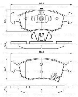 Колодки гальмівні (передні) Fiat Panda/Lancia Ypsilon 11- 0 986 494 687 - BOSCH 0986494687