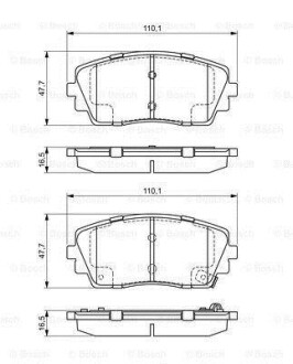 Колодки торм.пер. Kia Picanto 04-/11- - (581011YA30, 581011YA00, 581011YA40) BOSCH 0986494688