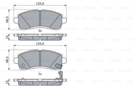 Klocki ham przod - (d6Y13328Z, D6Y13328ZA) BOSCH 0986494754