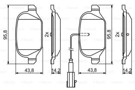 Гальмівні колодки дискові FIAT 500/Panda/Panda/Idea R - (77367241, 77365754) BOSCH 0986494779