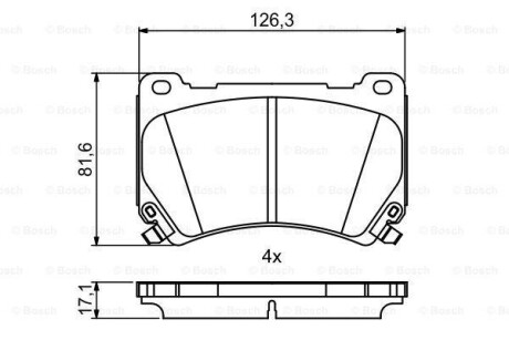 Колодки торм диск к-т передние HYUNDAI Equus - (581013NA02, 581013NA01, 581013MA11) BOSCH 0986494781