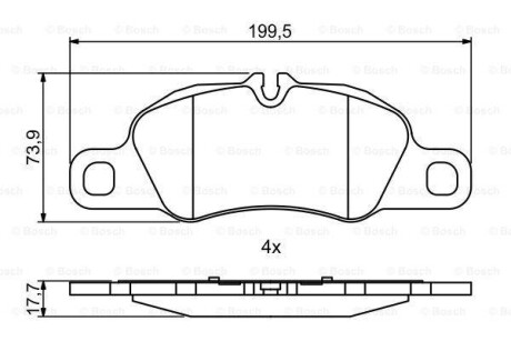 Тормозные колодки kpl. передн. porsche 718 boxster, 718 cayman, 911, 9 - (98135193000, 99735193811, 99735193109) BOSCH 0986494784