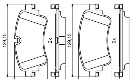 Колодки гальмівні задні Audi A4 A5 Q5 Q7 2.0 TFSI TDI 3.0 TDI 15- - (8W0698451Q, 8W0698451P, 8W0698451L) BOSCH 0 986 494 833