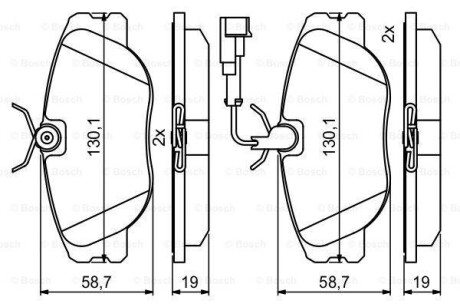 Тормозные колодки kpl. передн. fiat coupe, croma, tipo lancia delta i - (60777621, 9941174, 9941872) BOSCH 0986494851