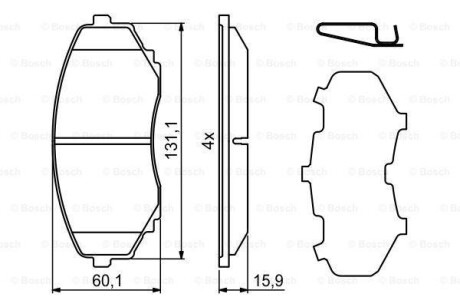 Klocki ham przod - (s4YK3329Z, LCY23329ZA, LDY73328ZA) BOSCH 0986494855