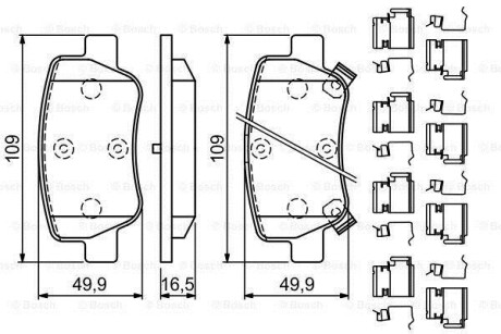 Тормозные колодки kpl. зад toyota avensis 1.6-2.0d 11.08- - BOSCH 0986494933