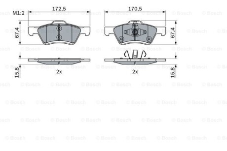 Гальмівні колодки, дискові - (1U2Z2V001BA, 4L8Z2001AA, 4L58Z2001AA) BOSCH 0986494960