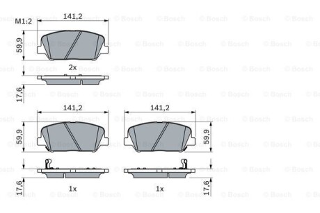 Klocki ham. kia p. optima 1,7 crdi/2,0 12- - BOSCH 0986494979