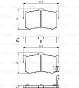 0 986 495 121_колодки дисковые задние! hyundai sonata 1.8i2.0i 16v3.0i 16v с a - (43022SD4306, 43022SD4506, 43022SD4000) BOSCH 0986495121