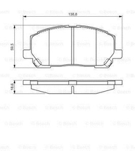 Комплект тормозных колодок - (0446548090, 0446548050, 0446548040) BOSCH 0986495126