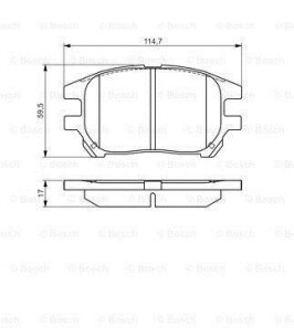 Гальмівні колодки дискові Lexus RX300 U1 2001-2003 F - (0446548090, 0446548050, 0446548040) BOSCH 0986495140