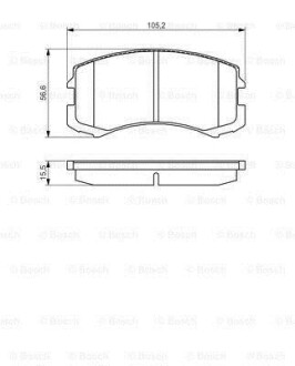 Колодки гальмівні дискові - (mn116604, mr569224, mr569225) BOSCH 0986495158