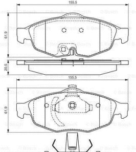 Тормозные колодки перед. sebring - (5018942AA, 5018945AA, 00K05018924AA) BOSCH 0986495161