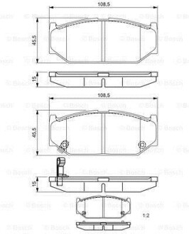 Комплект тормозных колодок - (qse149480, f1ya2643z, 5581071l02) BOSCH 0 986 495 308