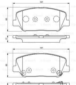 Комплект тормозных колодок - BOSCH 0986495337