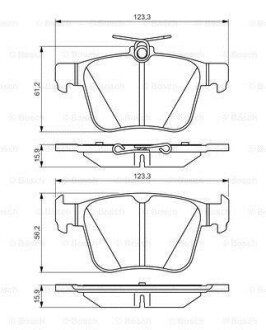 Колодки гальмівні (задні) VW Passat B8 14/Tiguan 16-/Seat Tarraco 18- 0 986 495 346 - BOSCH 0986495346