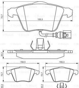 Колодки торм.пер. Audi A3/TT/Golf VI/Scirocco - (8J0698151F, 8P0698151) BOSCH 0986495356