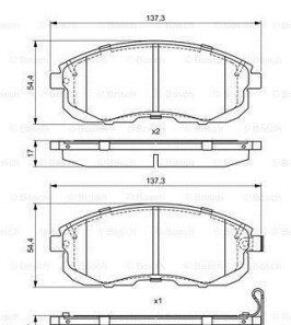 Колодки торм.пер. Tiida/Teana/Juke/Maxima/Cube/SX4 - BOSCH 0986495379