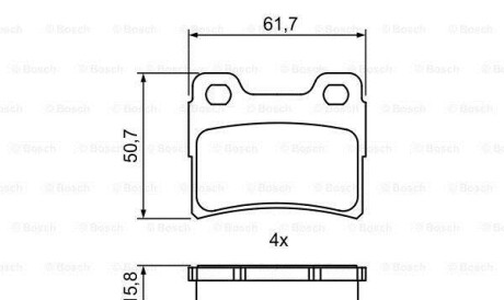 Комплект тормозных колодок - (0K20H3323Z, 6500959, 7114005) BOSCH 0986495386