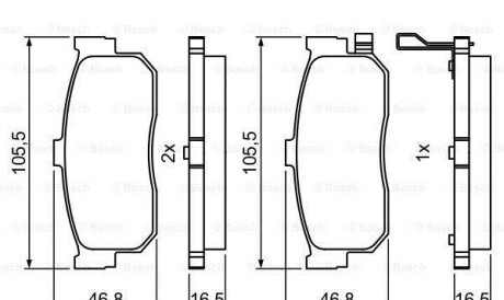 Комплект тормозных колодок - BOSCH 0986495387