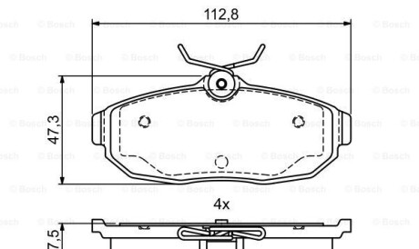 Гальмівні колодки дискові FORD Mustang R 04-10 - (5R3Z2200AA, 5R3Z2200B, 5R3Z2001AA) BOSCH 0986495401