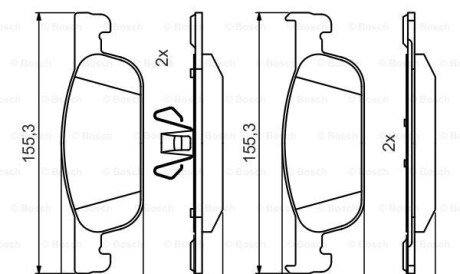 Renault колодки торм. передник logan, sandero 12- - BOSCH 0986495424