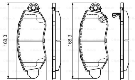 Тормозные колодки передние TRANSIT 00- - BOSCH 0986495443